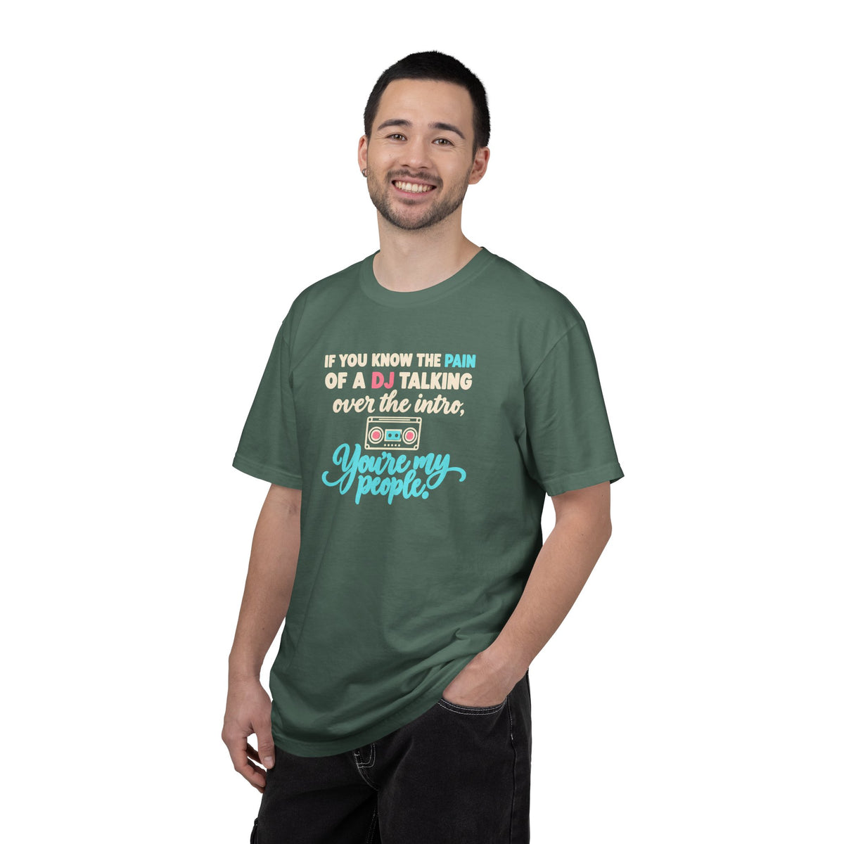 Unisex Garment-Dyed T-shirt retro mixed tape DJ