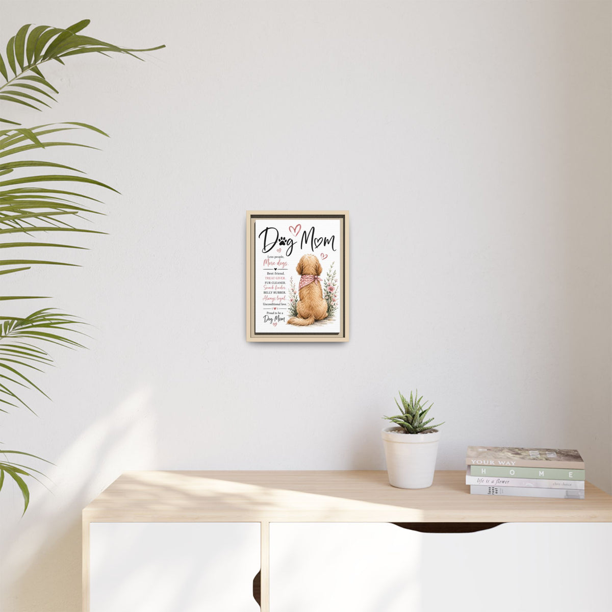 Dog Mom Matte Canvas Picture Choice of Size Frame Color