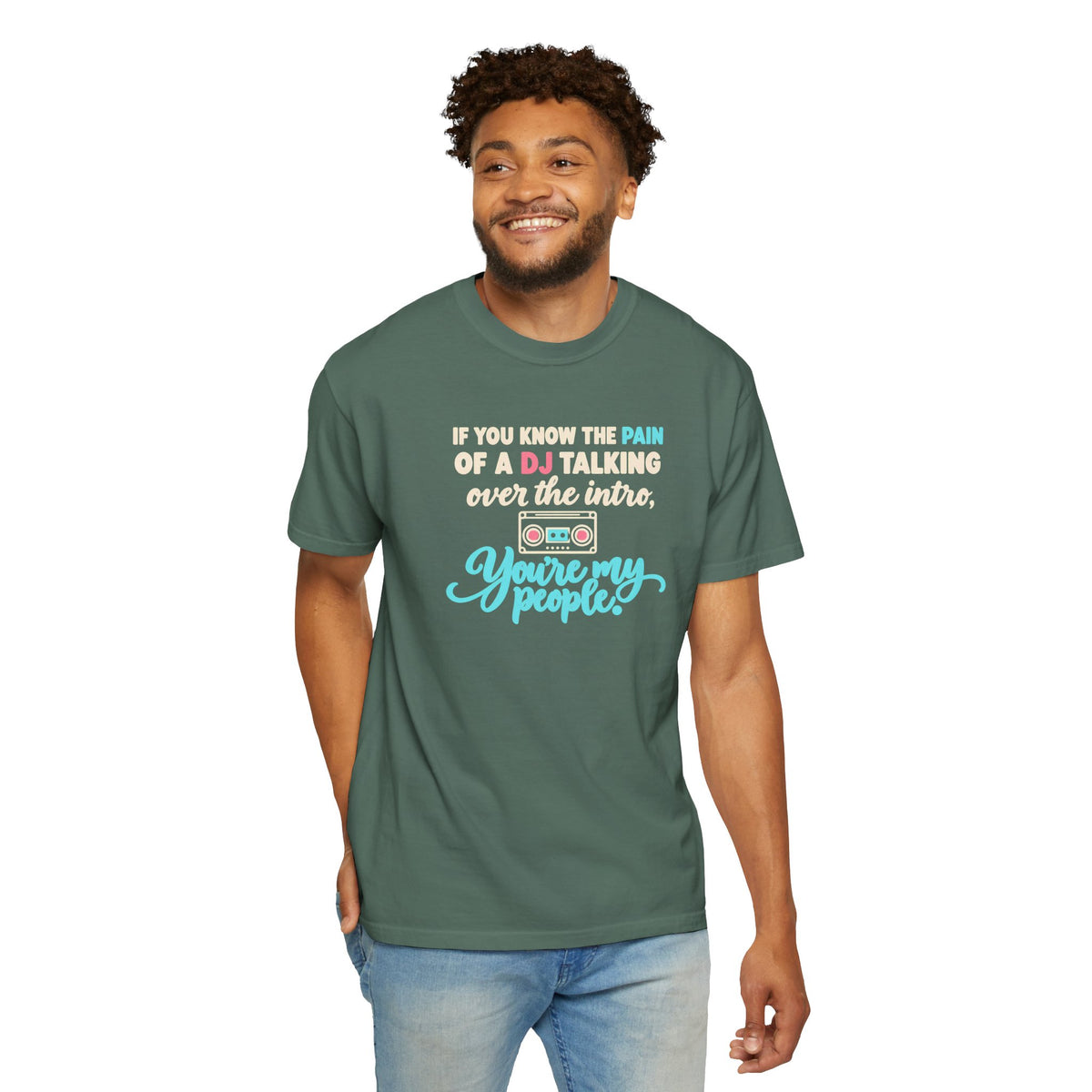 Unisex Garment-Dyed T-shirt retro mixed tape DJ