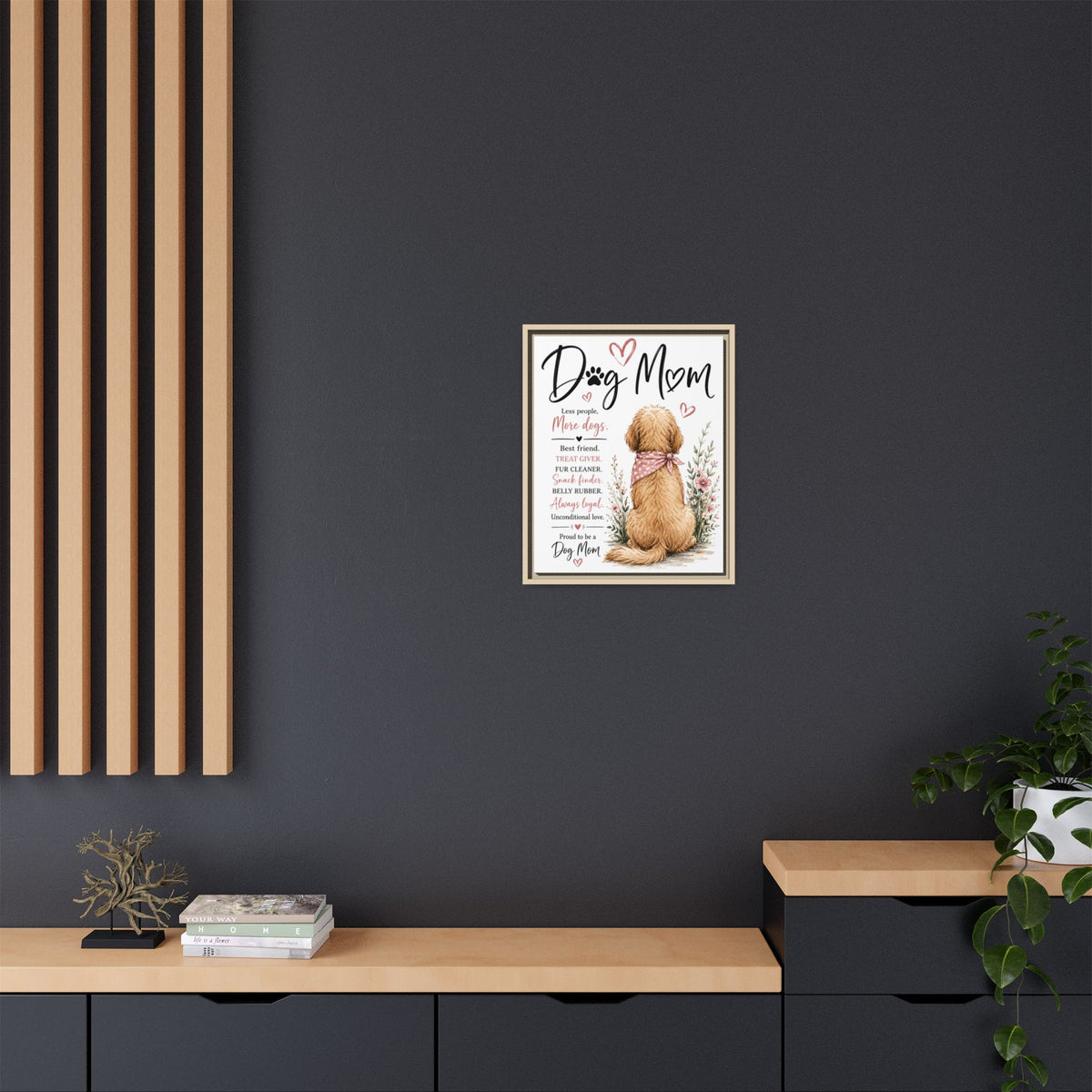 Dog Mom Matte Canvas Picture Choice of Size Frame Color
