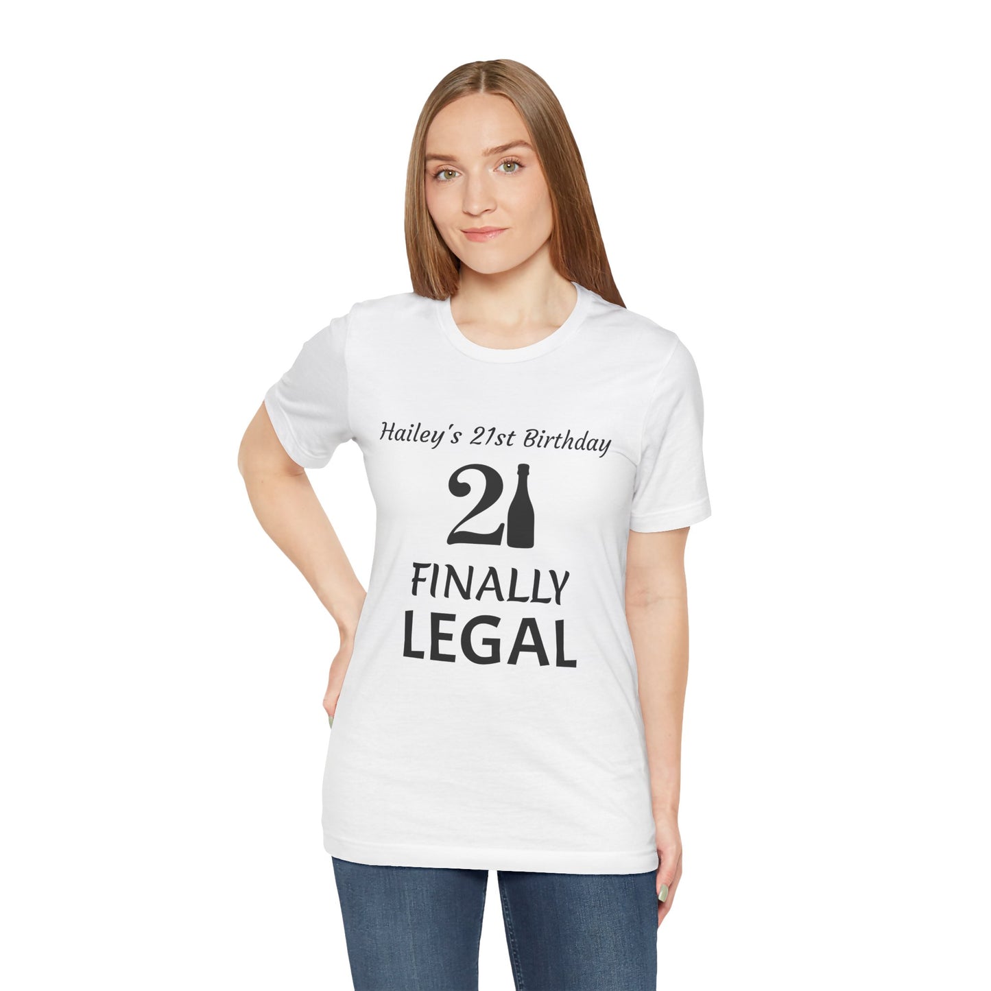 Personalized 21st Birthday t-shirt Unisex Jersey Short Sleeve Tee Shirt