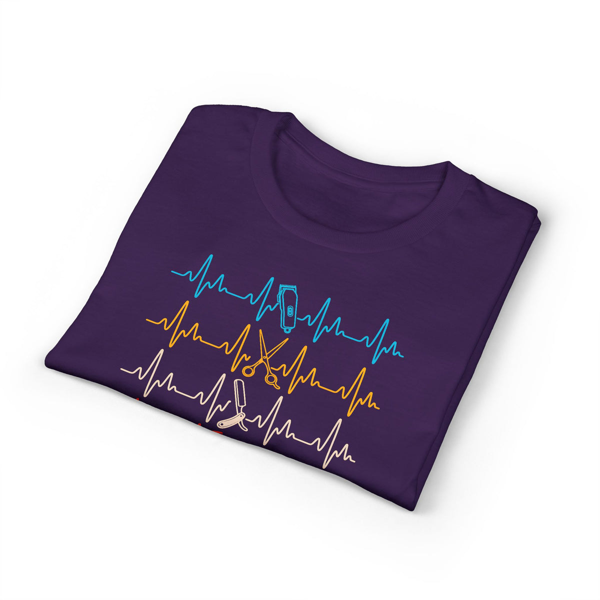 Colorful Heartbeat Barber Stylist Tools Scissors fun Tee T-Shirt