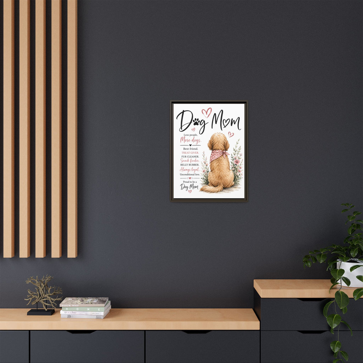 Dog Mom Matte Canvas Picture Choice of Size Frame Color