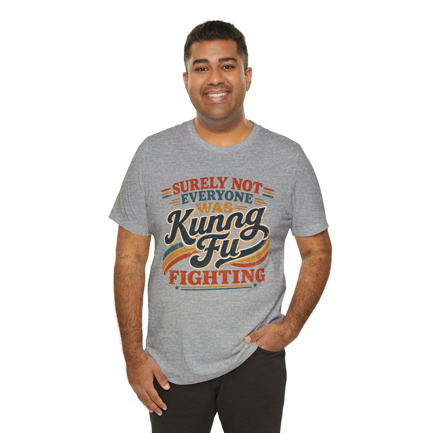 Unisex Kung Fu Fighting Retro Graphic Tee – Surely Not Everyone Was Kung Fu Fighting T-Shirt Short Sleeve Shirt