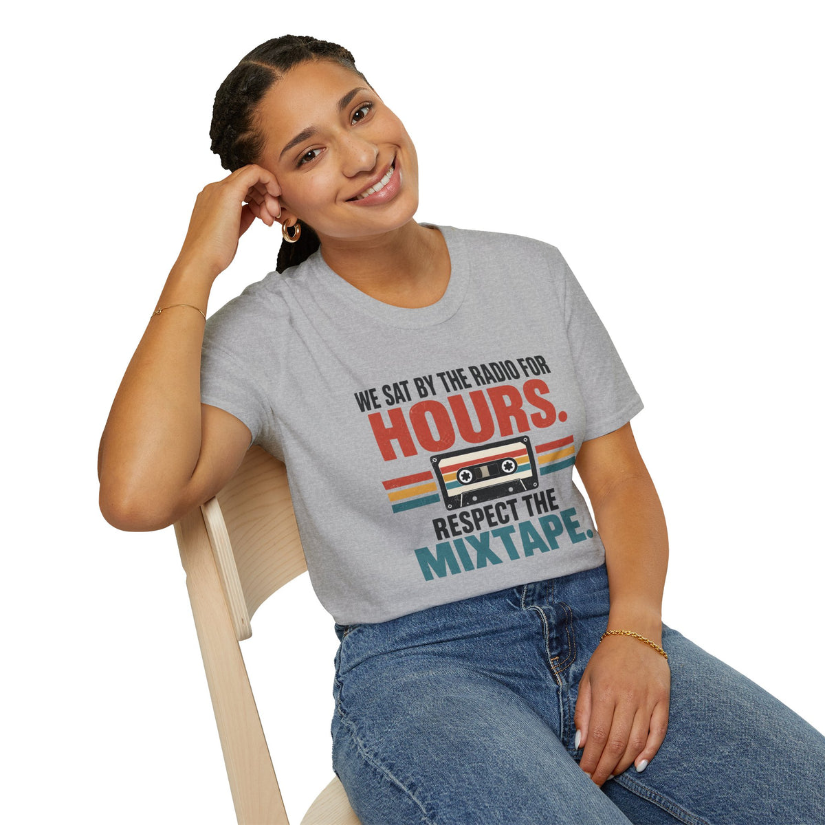 Retro Mixtape T-Shirt – "We Sat by the Radio for Hours. Respect the Mixtape." Unisex Shirt
