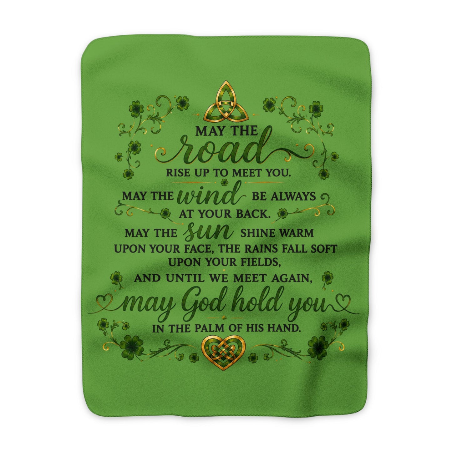 Irish Blessing Sherpa Fleece Blanket – May the Road Rise 50x60