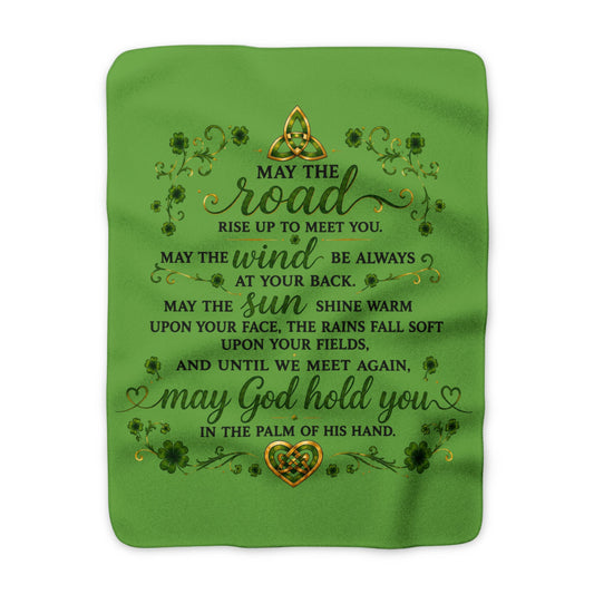 Irish Blessing Sherpa Fleece Blanket – May the Road Rise 50x60