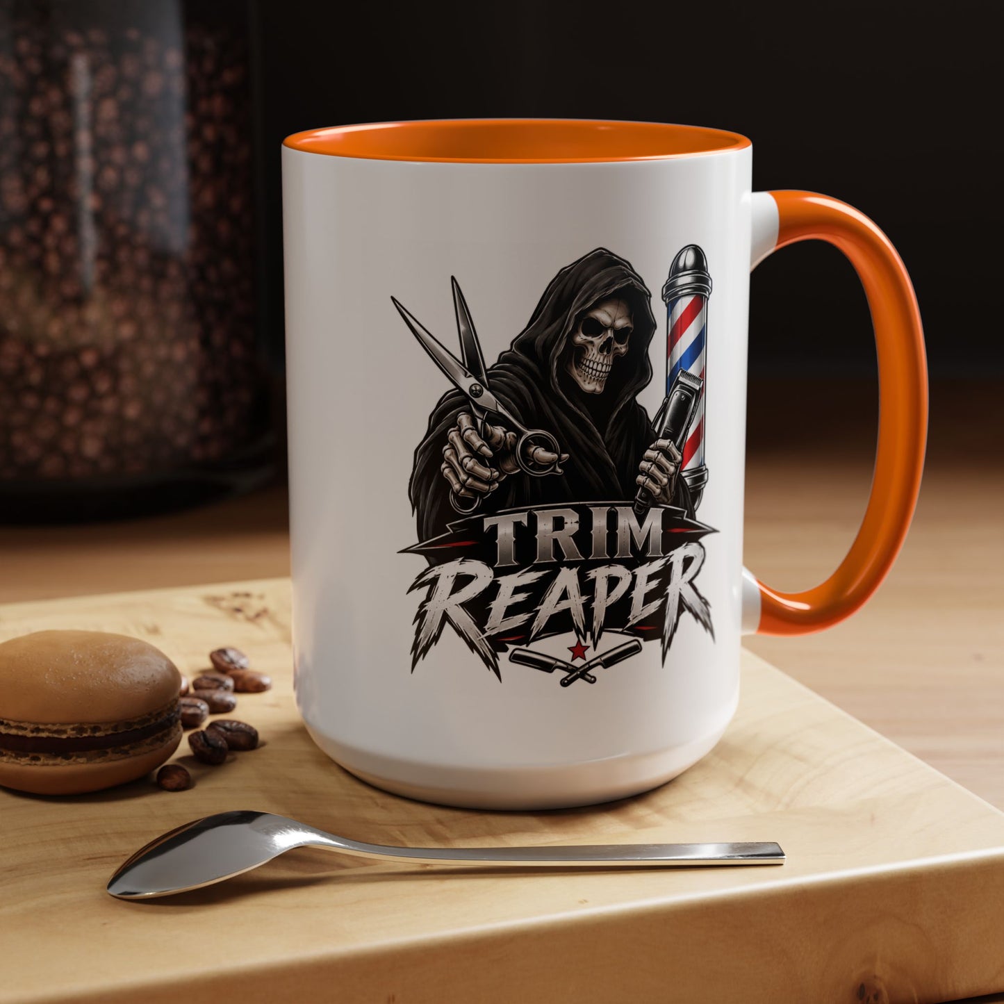 Barber 'Trim Reaper' Accent Coffee Mug – 11/15oz Gift for Barbers & Stylists