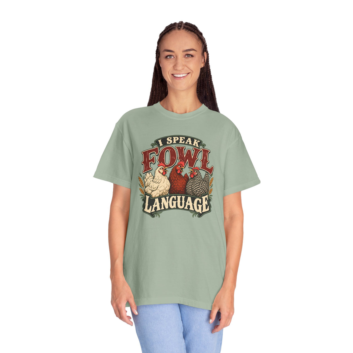 I Speak Fowl Language Graphic T-Shirt Short Sleeve Shirt