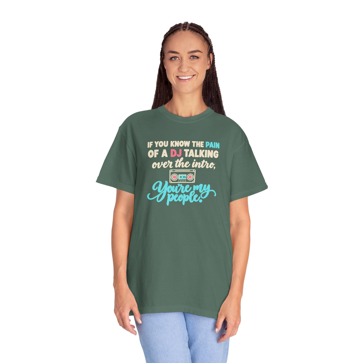 Unisex Garment-Dyed T-shirt retro mixed tape DJ