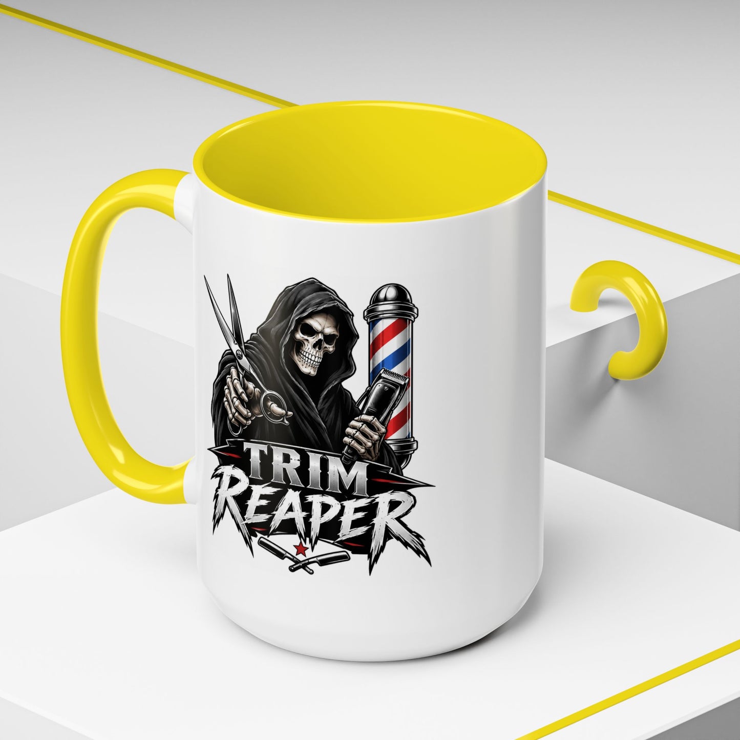 Barber 'Trim Reaper' Accent Coffee Mug – 11/15oz Gift for Barbers & Stylists