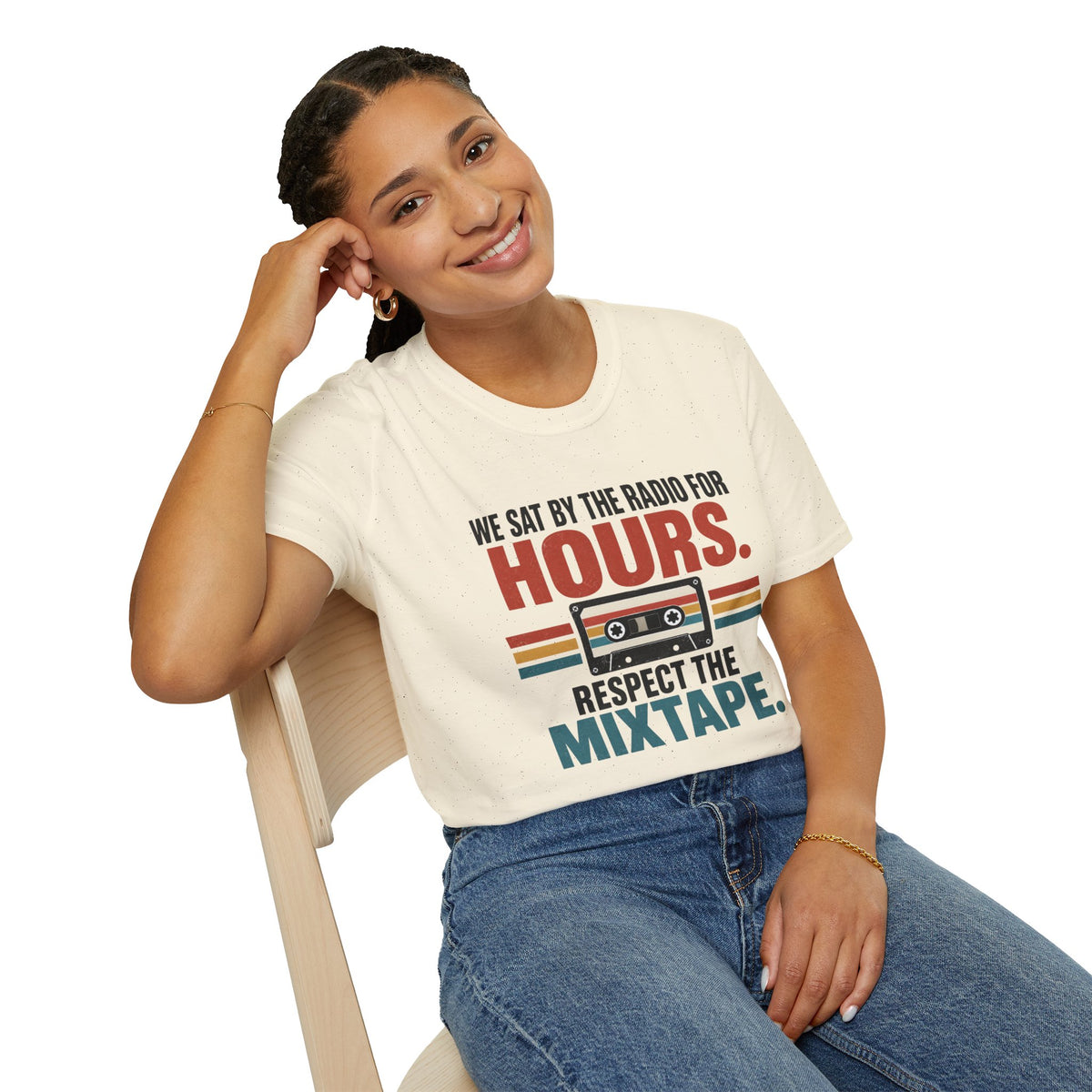 Retro Mixtape T-Shirt – "We Sat by the Radio for Hours. Respect the Mixtape." Unisex Shirt