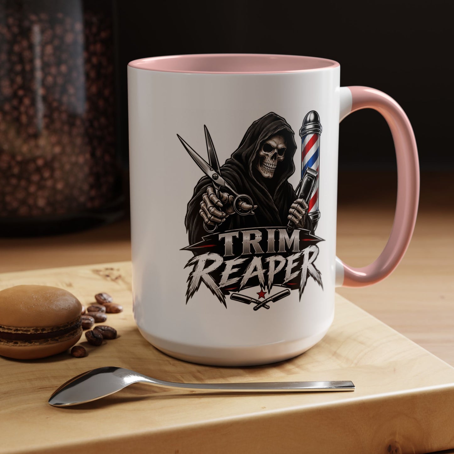 Barber 'Trim Reaper' Accent Coffee Mug – 11/15oz Gift for Barbers & Stylists