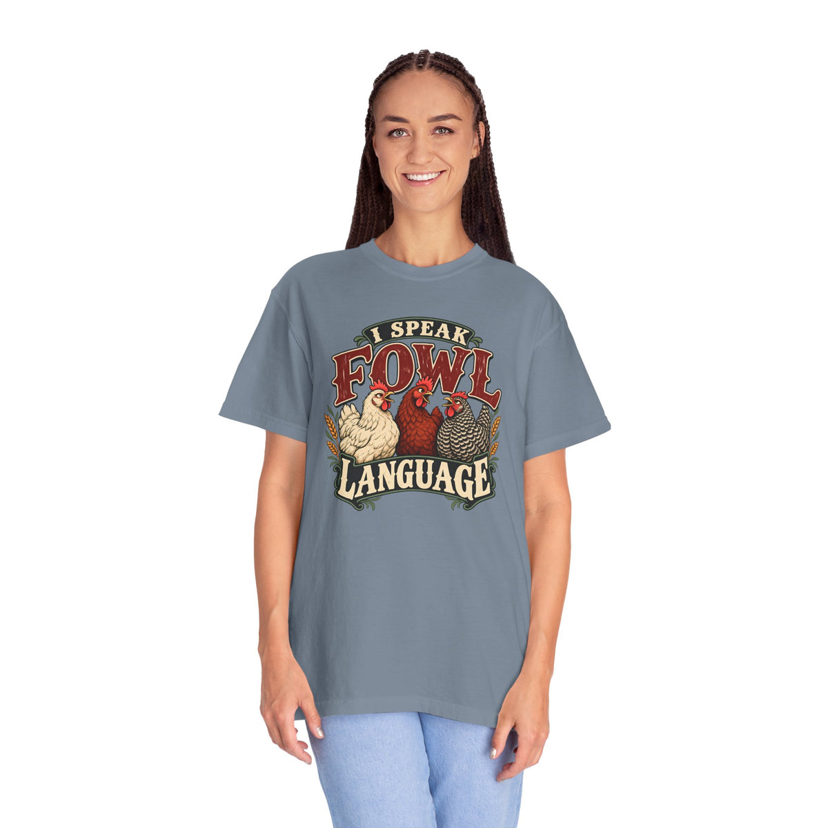 I Speak Fowl Language Graphic T-Shirt Short Sleeve Shirt