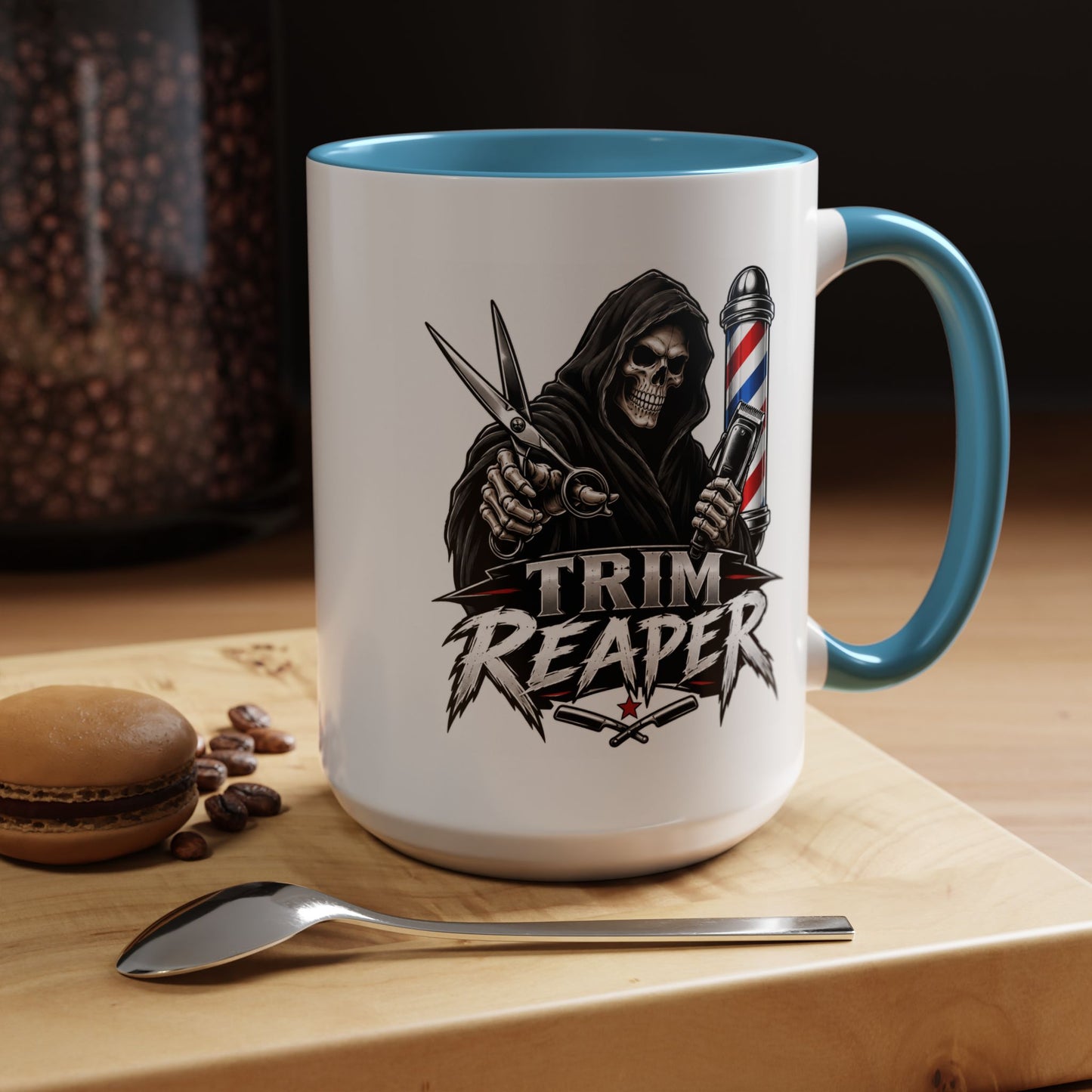 Barber 'Trim Reaper' Accent Coffee Mug – 11/15oz Gift for Barbers & Stylists