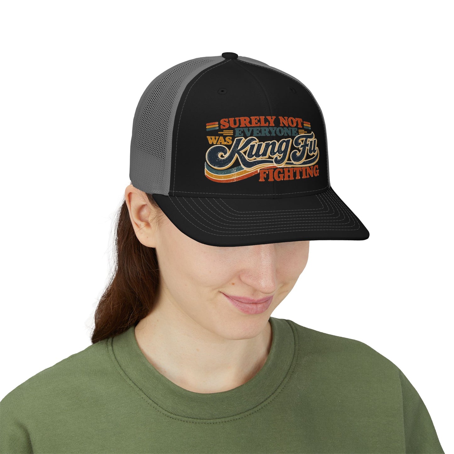 Surely Not Everyone Was Kung Fu Fighting Snapback Trucker Cap — Retro Arts Hat