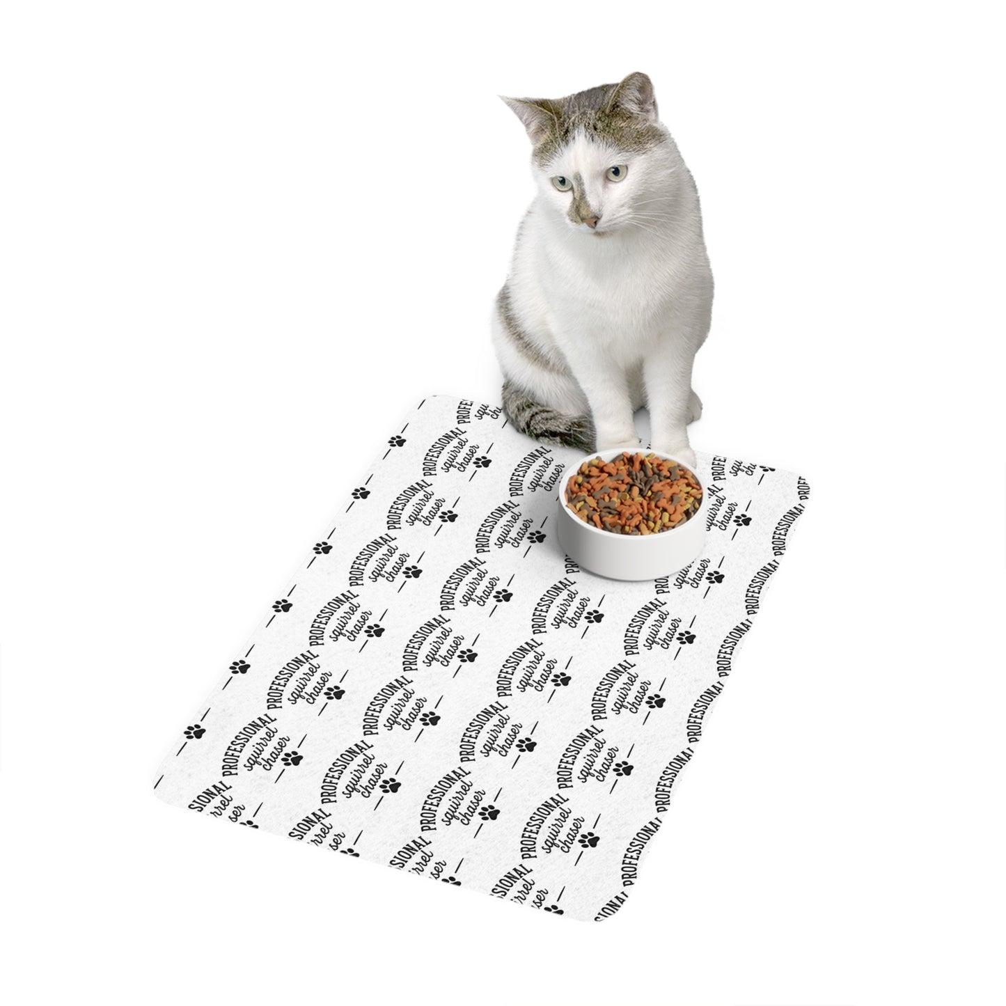 Professional Squirrel Chaser DOG Pet Food Mat (12x18)