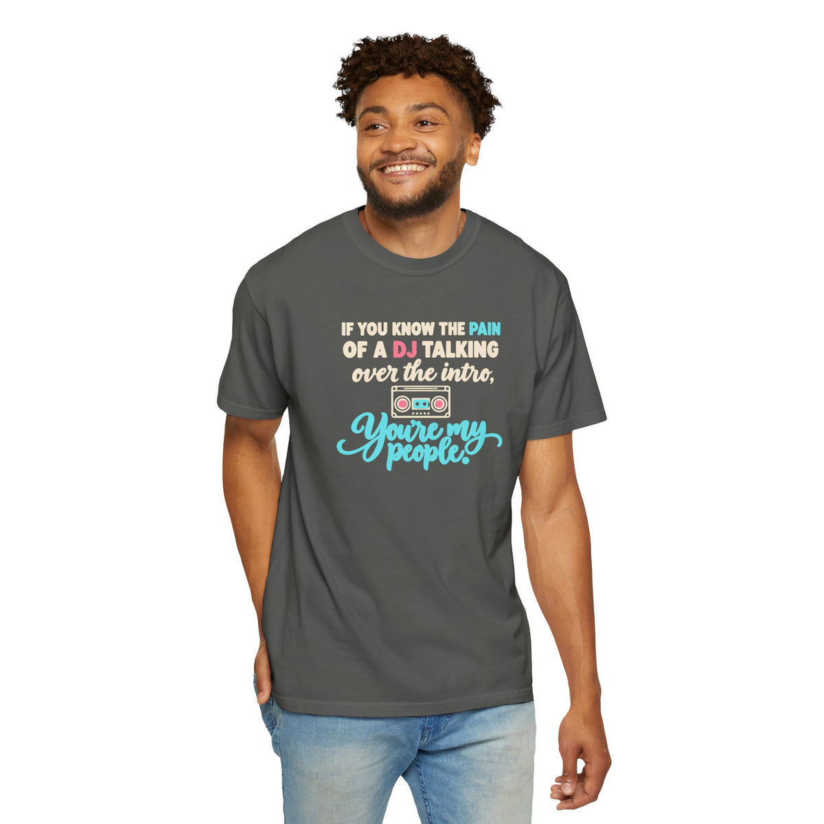 Unisex Garment-Dyed T-shirt retro mixed tape DJ