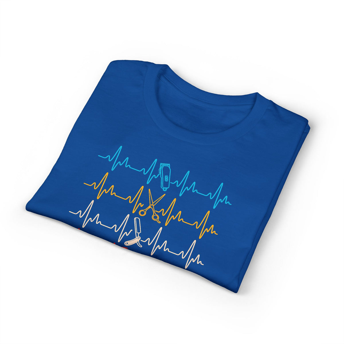 Colorful Heartbeat Barber Stylist Tools Scissors fun Tee T-Shirt