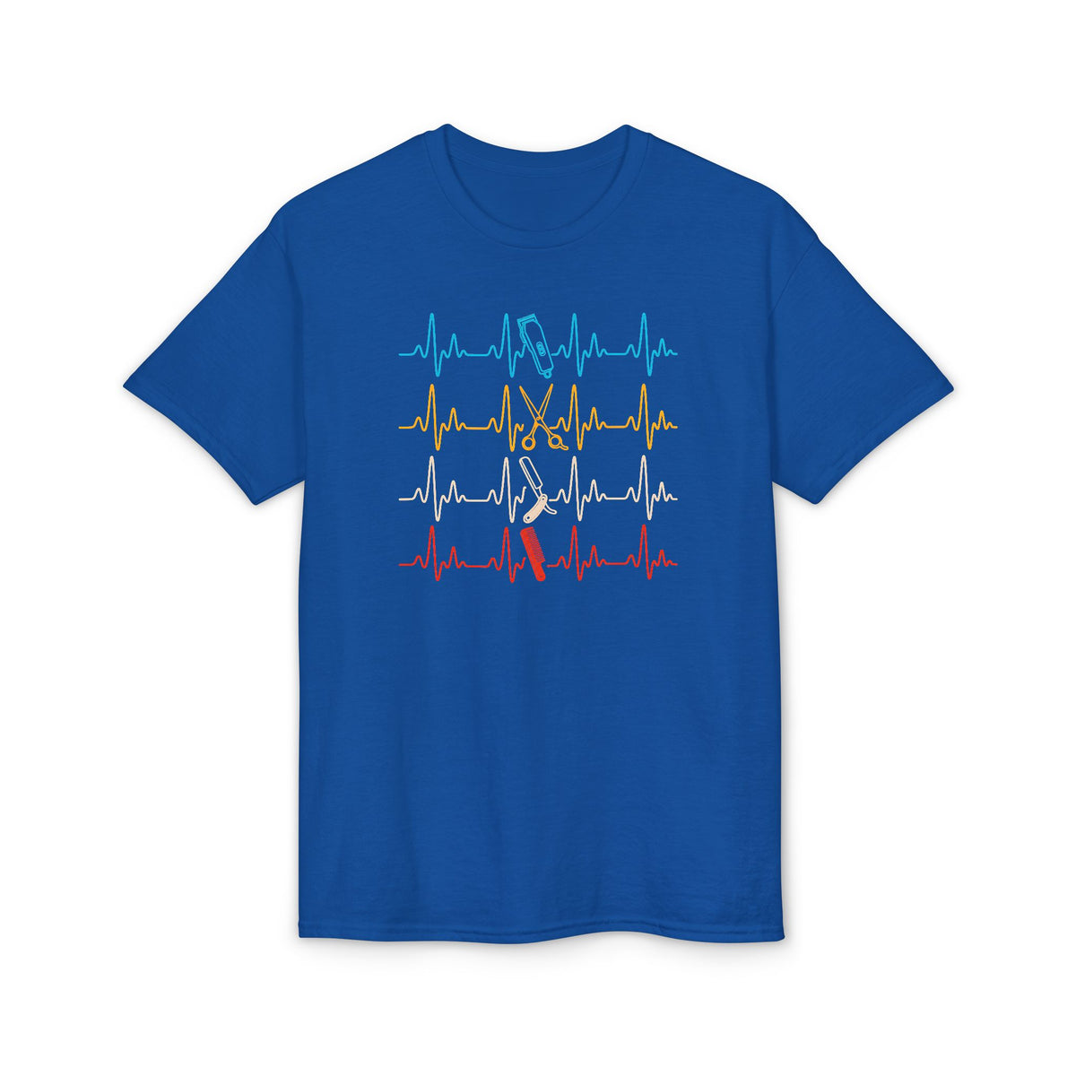 Colorful Heartbeat Barber Stylist Tools Scissors fun Tee T-Shirt