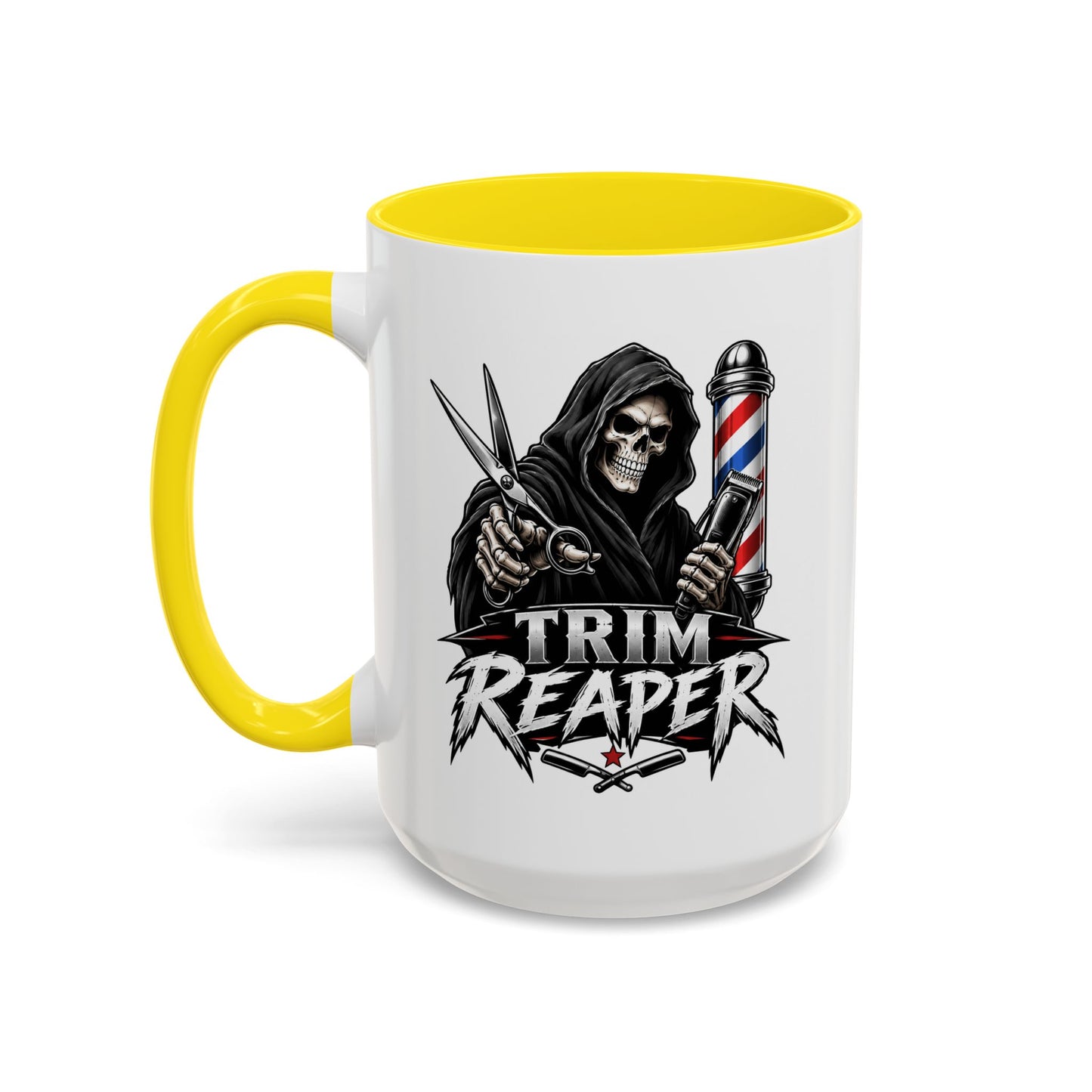 Barber 'Trim Reaper' Accent Coffee Mug – 11/15oz Gift for Barbers & Stylists