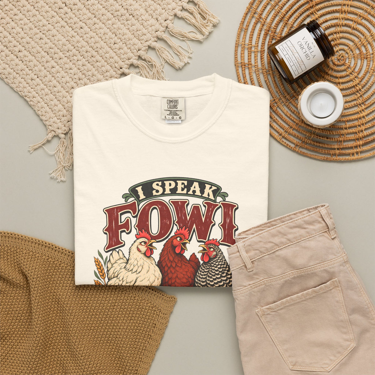 I Speak Fowl Language Graphic T-Shirt Short Sleeve Shirt