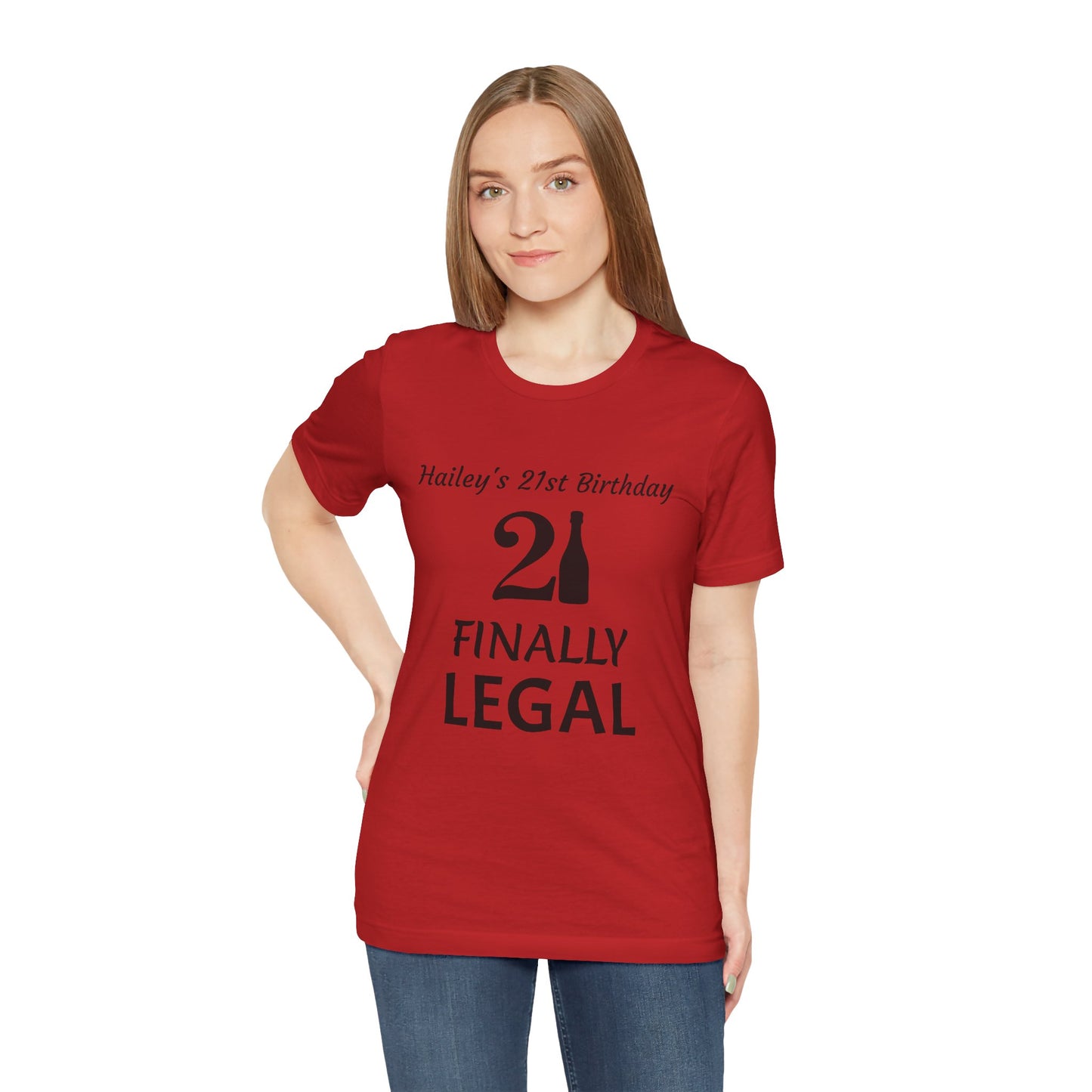 Personalized 21st Birthday t-shirt Unisex Jersey Short Sleeve Tee Shirt