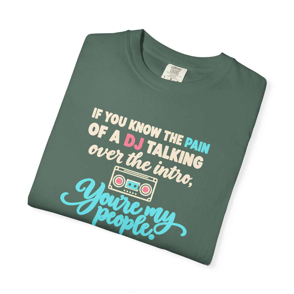 Unisex Garment-Dyed T-shirt retro mixed tape DJ