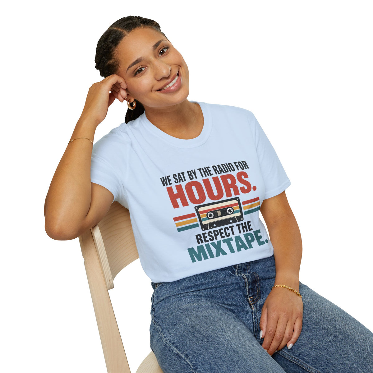 Retro Mixtape T-Shirt – "We Sat by the Radio for Hours. Respect the Mixtape." Unisex Shirt