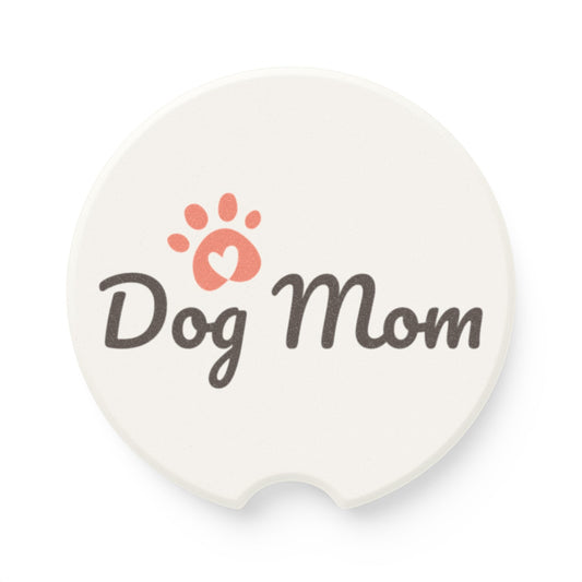 Dog Mom Soapstone Car Coaster — Paw Print Car Drink Holder Protector