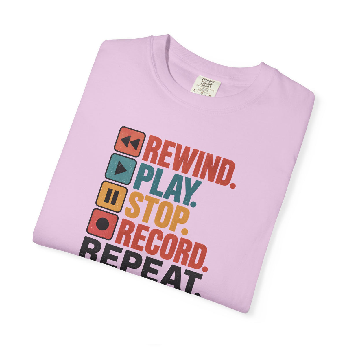 Rewind Play Stop Record Repeat Graphic Retro T-Shirt