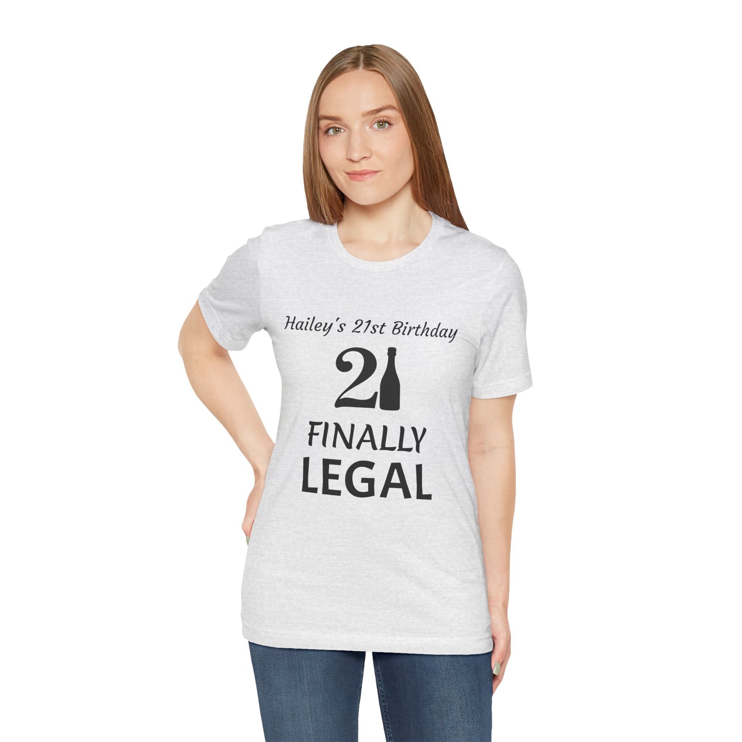 Personalized 21st Birthday t-shirt Unisex Jersey Short Sleeve Tee Shirt