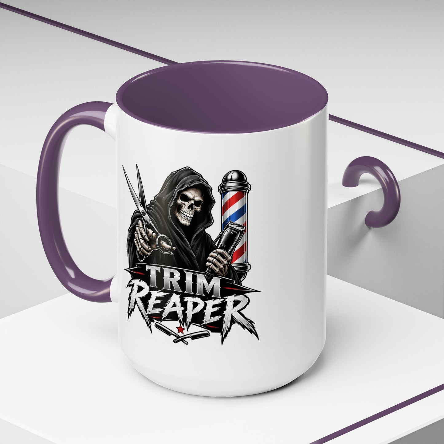 Barber 'Trim Reaper' Accent Coffee Mug – 11/15oz Gift for Barbers & Stylists