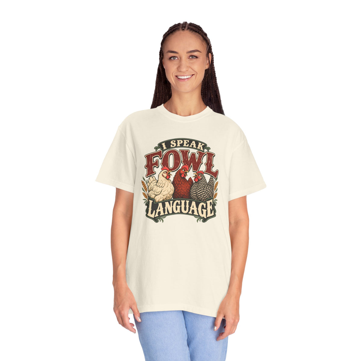 I Speak Fowl Language Graphic T-Shirt Short Sleeve Shirt