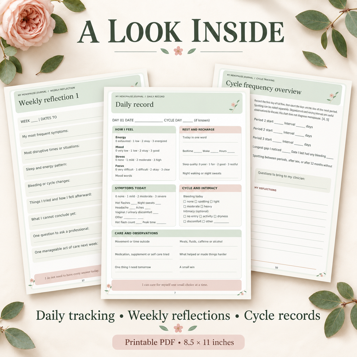 My Menopause Journal: A 30-Day Perimenopause & Menopause Symptom Tracker and Self-Care Guide
