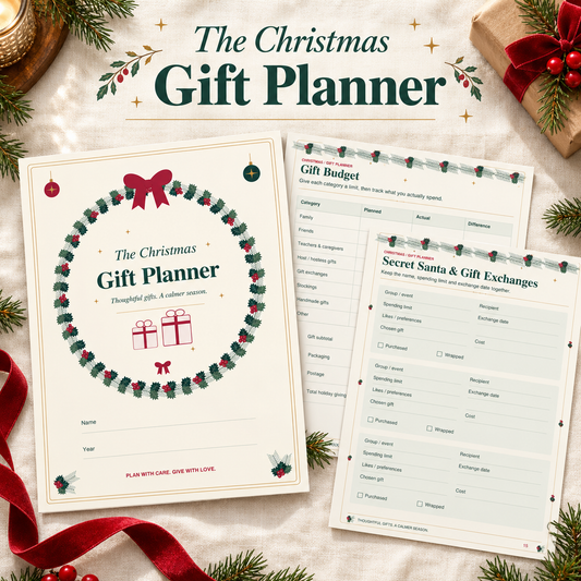 Christmas Gift Planner Printable 20-Page Holiday Gift & Budget Organizer Instant Digital Download