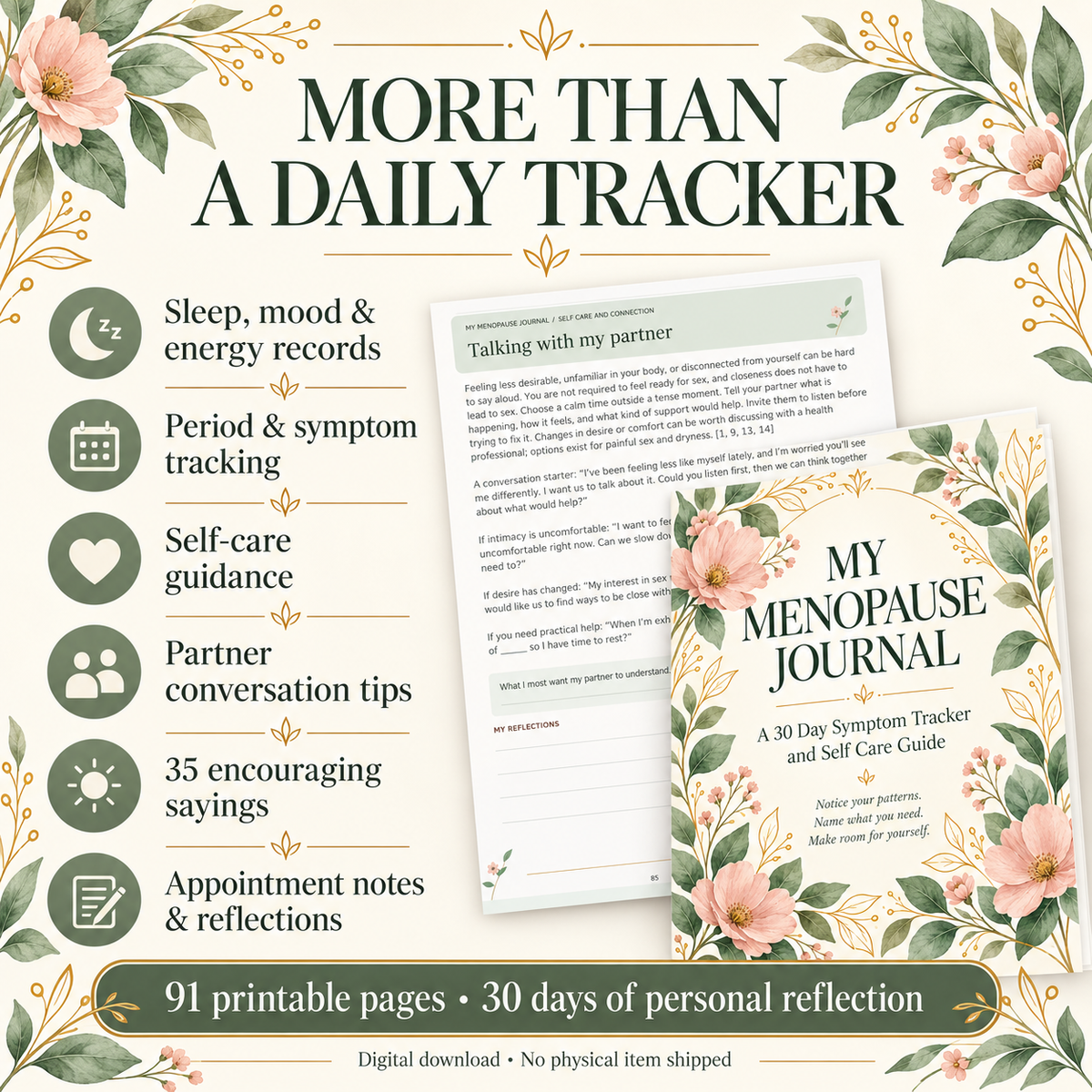My Menopause Journal: A 30-Day Perimenopause & Menopause Symptom Tracker and Self-Care Guide